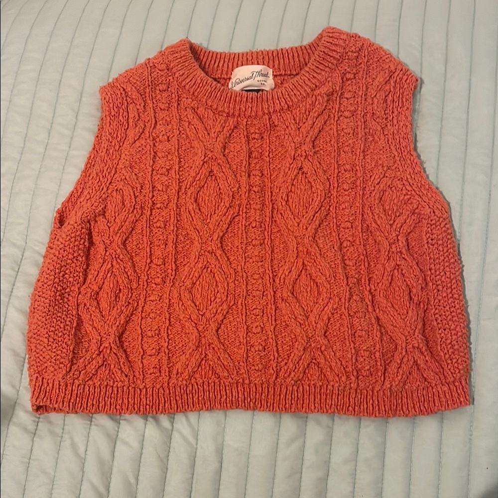 orange universal thread (target) cropped sleeveless sweater